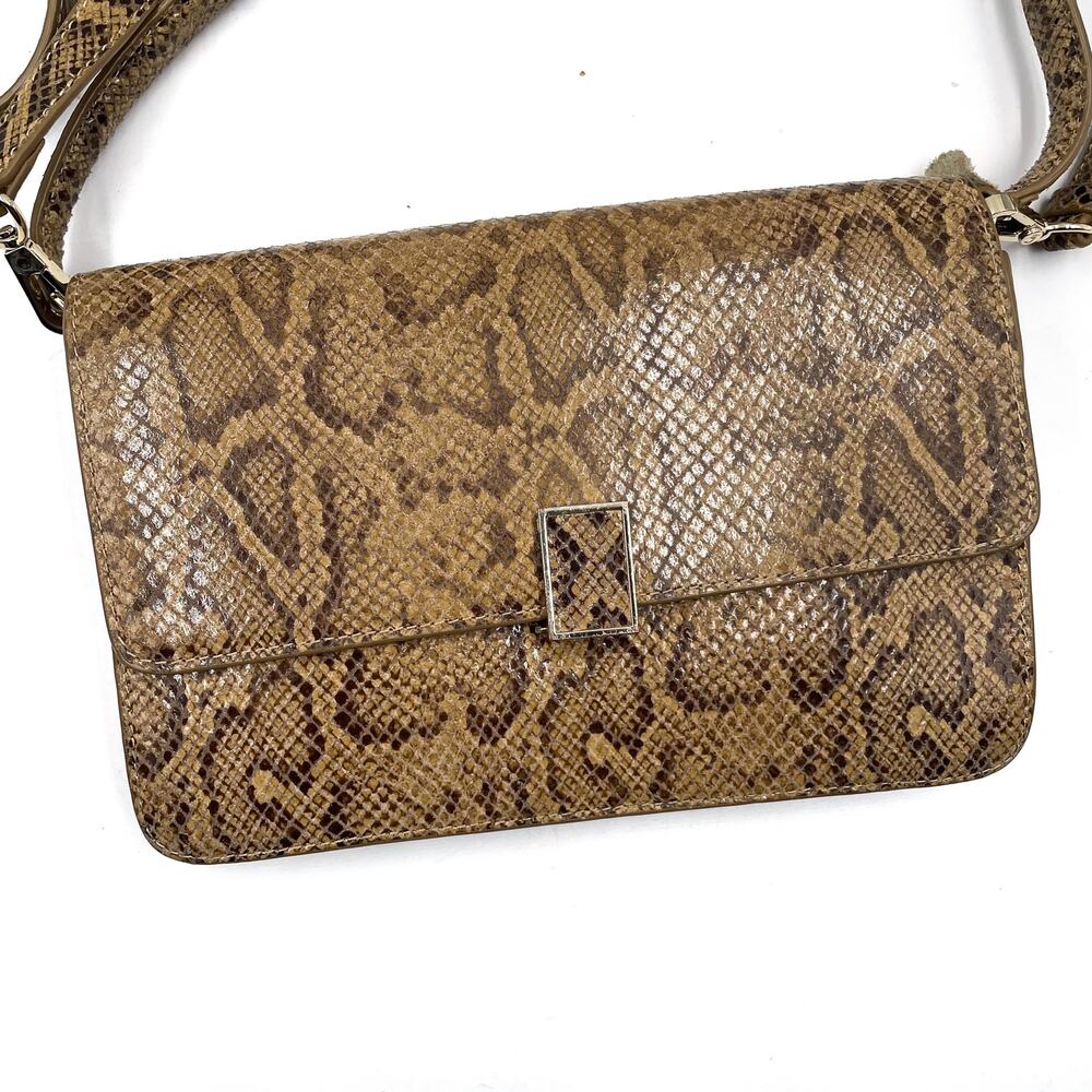 Loeffler Randall Katalina Snake Print Bag‎ Brown Shoulder Crossbody Strap - Picture 3 of 16